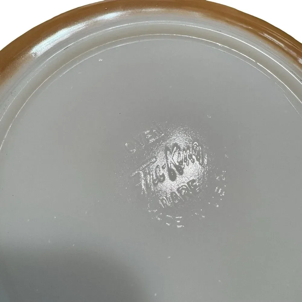 Set Of 3 Vtg Fire-King Peach Lustre Laurel Leaf‎ 8” Serving Bowls Anchor Hocking